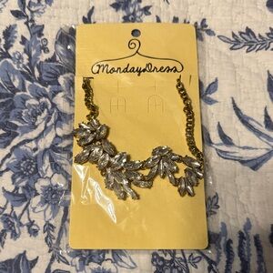 NWT Gold and Silver Leaf Necklace